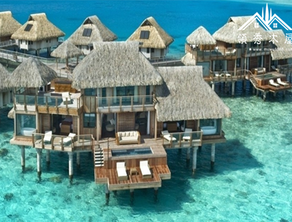 海邊商業(yè)度假茅草屋頂木屋設計建造工廠