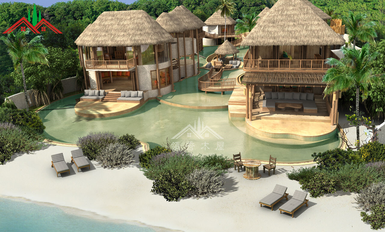 熱帶雨林風格木屋、茅草頂木屋