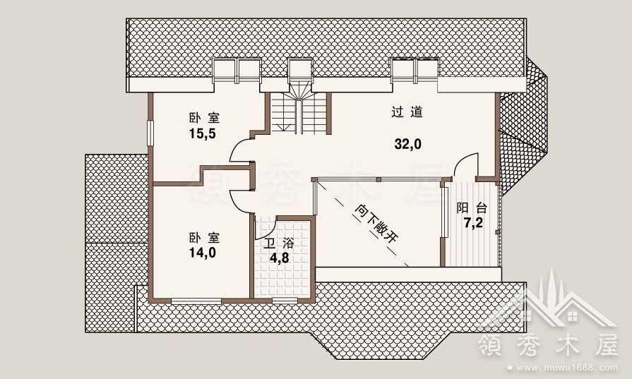 木屋材料加工完畢，運(yùn)輸?shù)浆F(xiàn)場(chǎng)