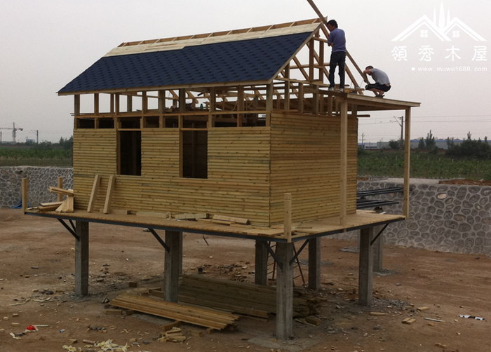 汕尾東村客戶在自己魚塘搭建的水上木屋(圖7)