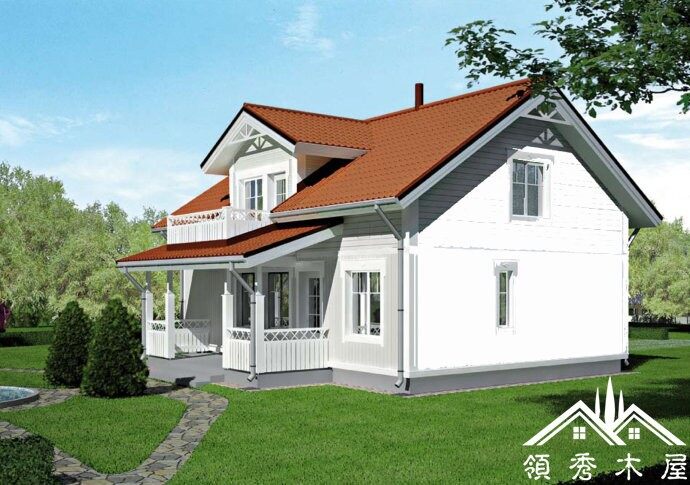 拍攝當(dāng)?shù)丨h(huán)境設(shè)計木別墅效果圖(圖1) 木屋別墅