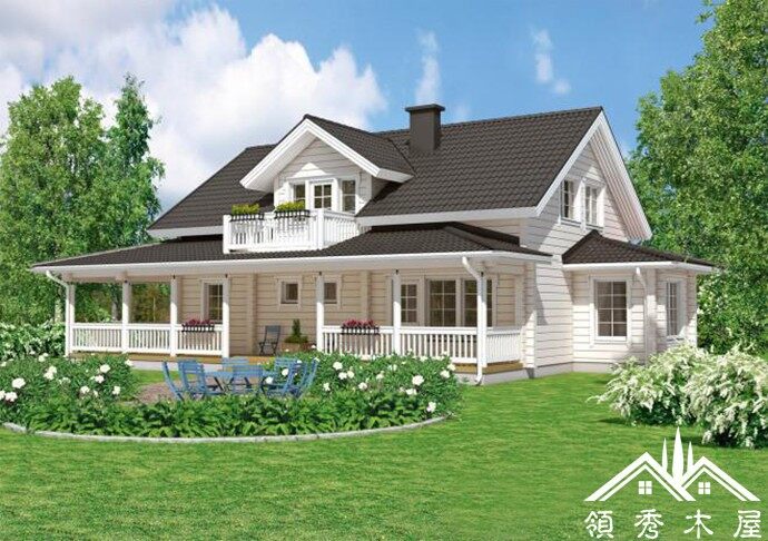 拍攝當(dāng)?shù)丨h(huán)境設(shè)計木別墅效果圖(圖2) 木別墅