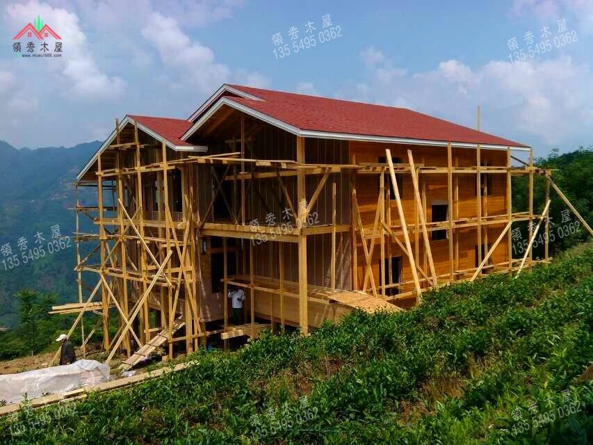 安徽茶園木別墅項目工程實例展示(圖1) 木別墅案例