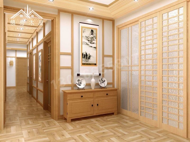 安徽茶園木別墅項目工程實例展示(圖7) 木屋室內(nèi)設計