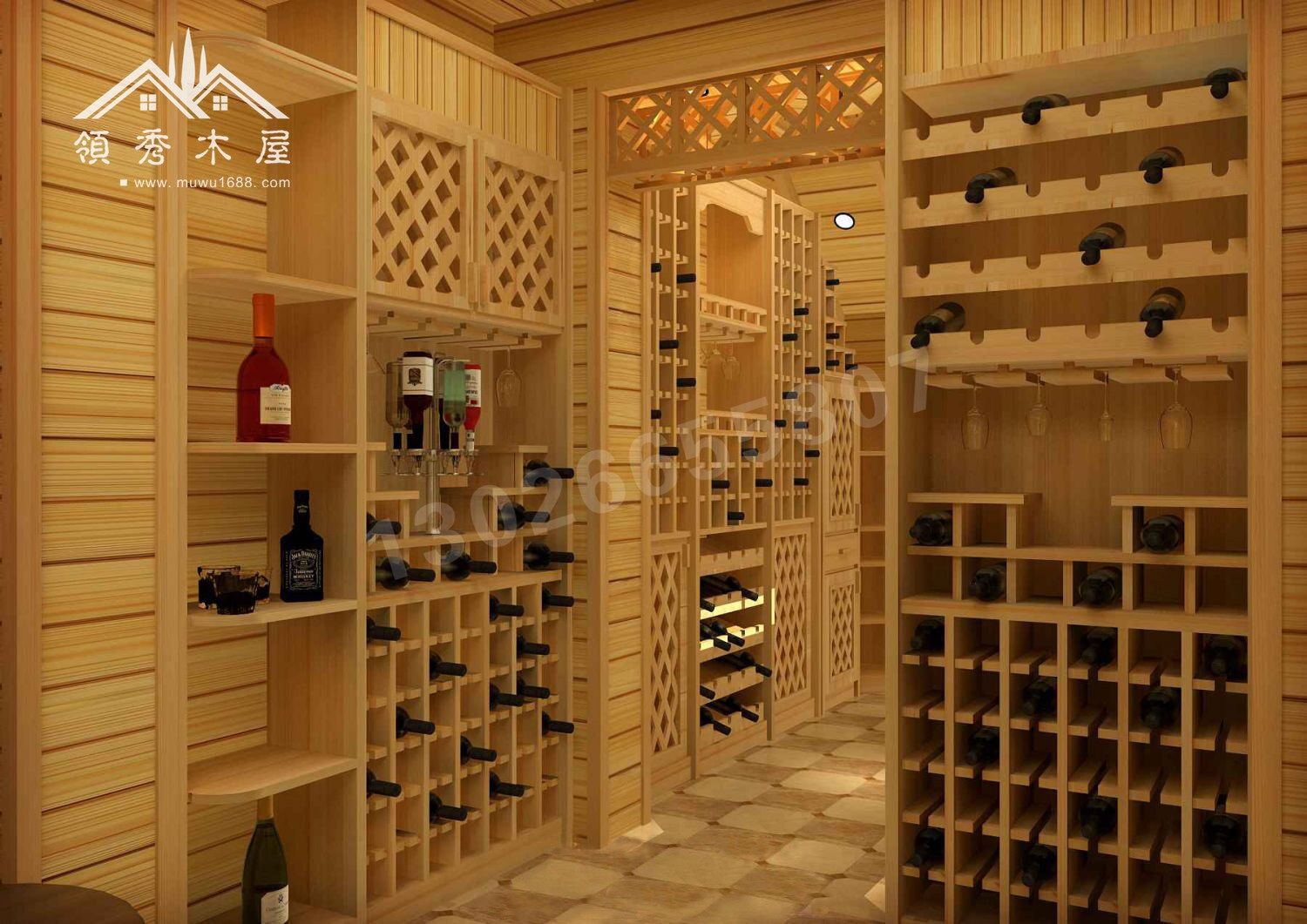 安徽茶園木別墅項目工程實例展示(圖14) 木屋客廳設計