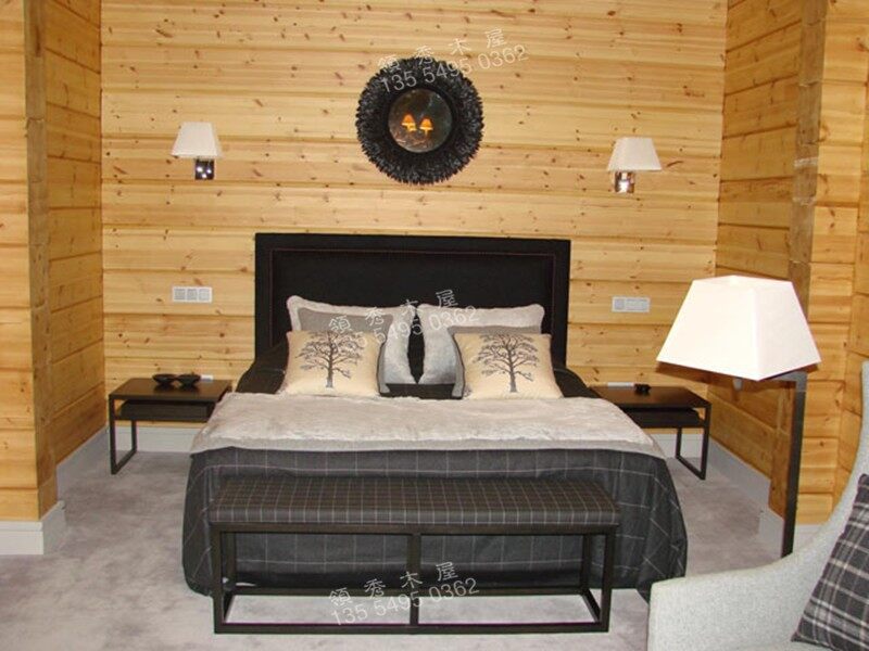 湖南衡陽客戶大型簡易井干式木別墅施工安裝(圖8)