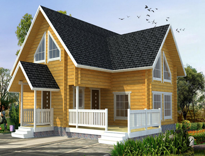 居住小型木別墅，設計效果圖