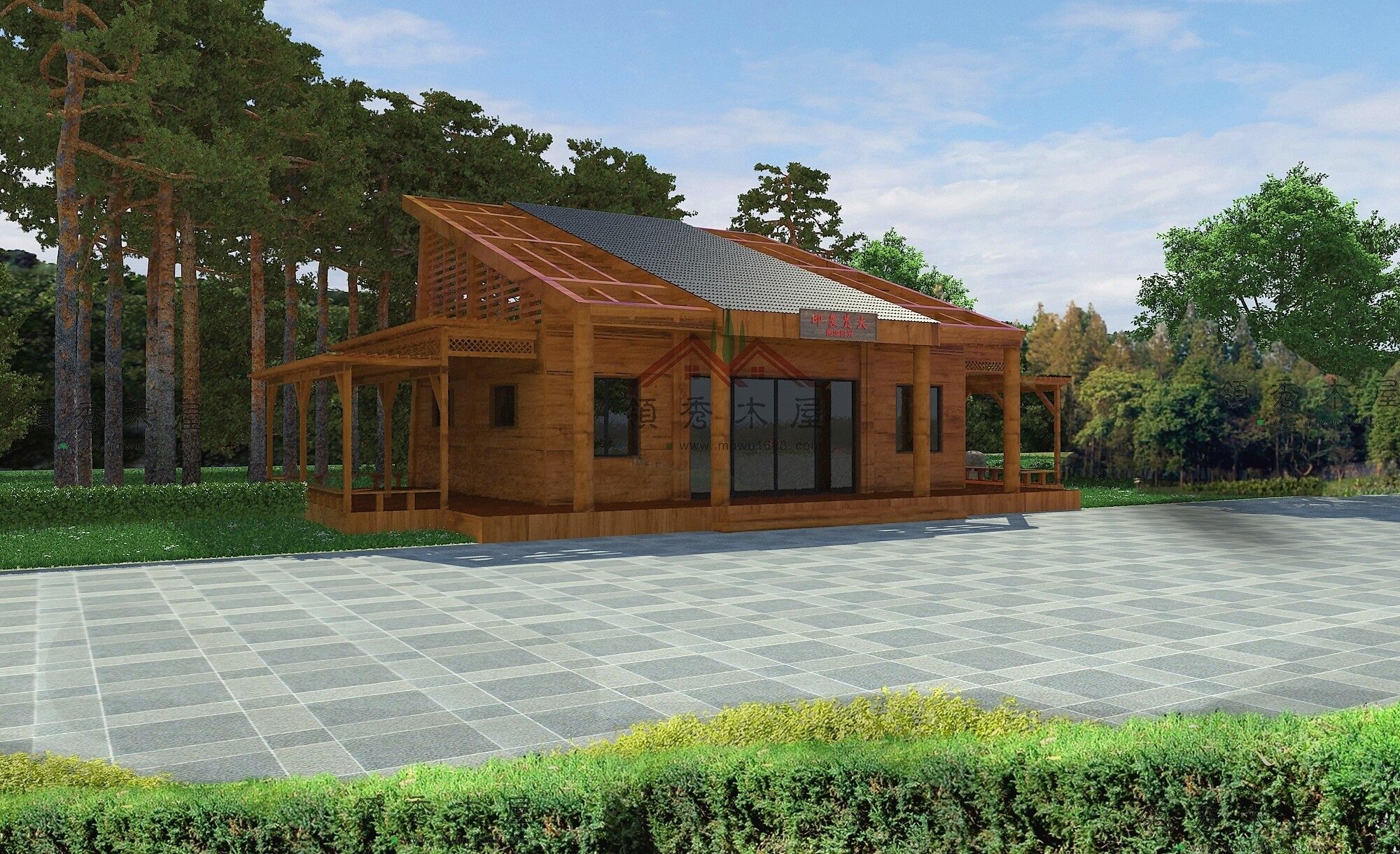 貴大木屋別墅方案二+平面圖+場(chǎng)地布置規(guī)劃圖(圖1) 木屋別墅