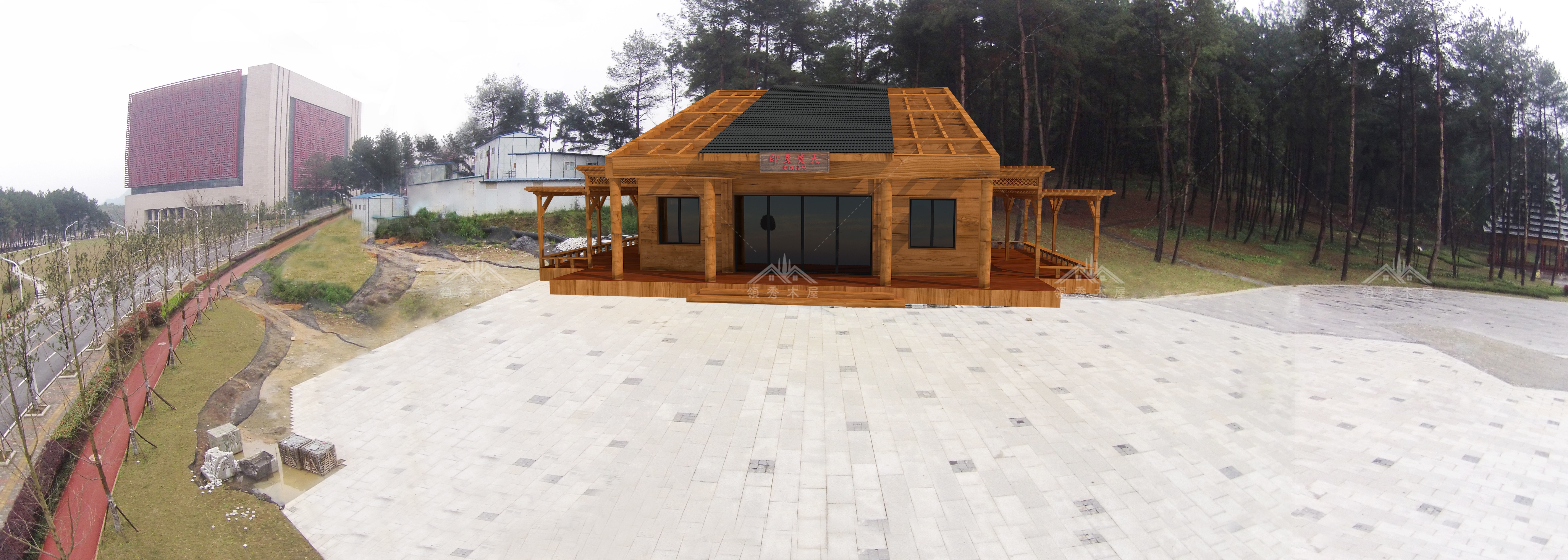 貴大木屋別墅方案二+平面圖+場(chǎng)地布置規(guī)劃圖(圖3) 木屋別墅