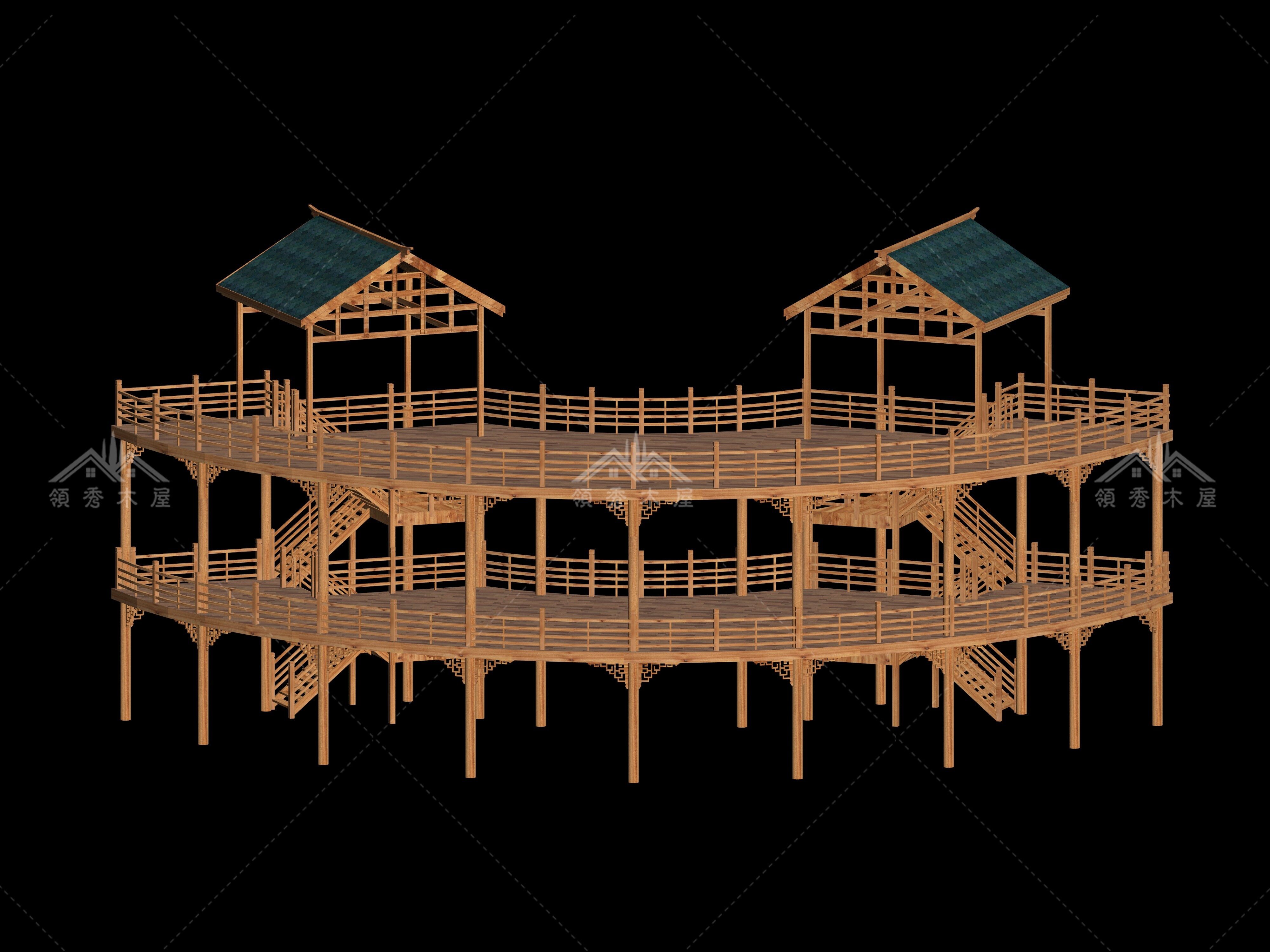 木制景觀樓設計效果圖(圖1)