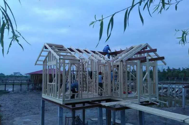 水上木屋施工圖，施工流程(圖4)