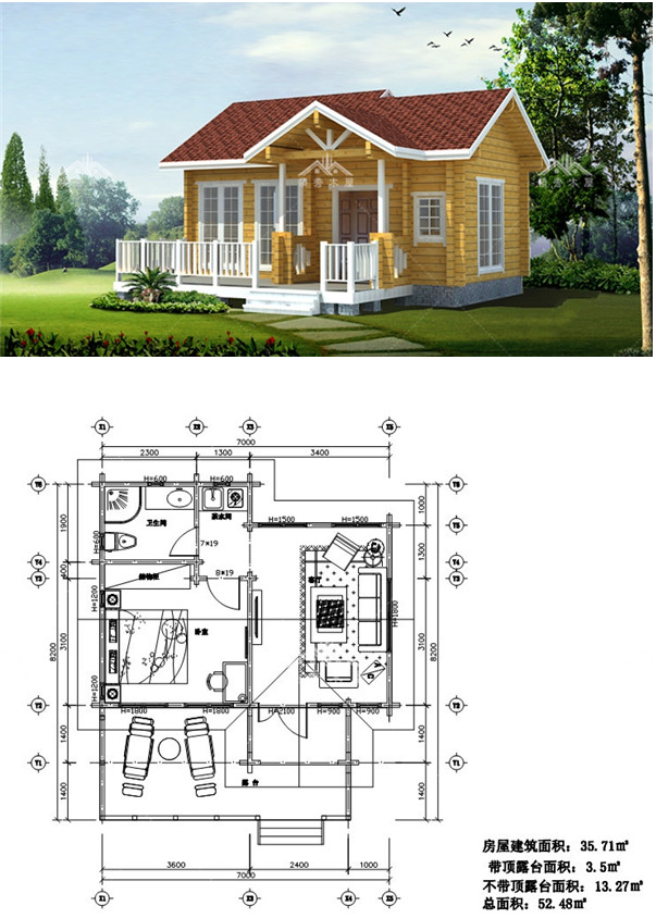 10萬元木屋有多少平米(圖1) 15萬元木屋