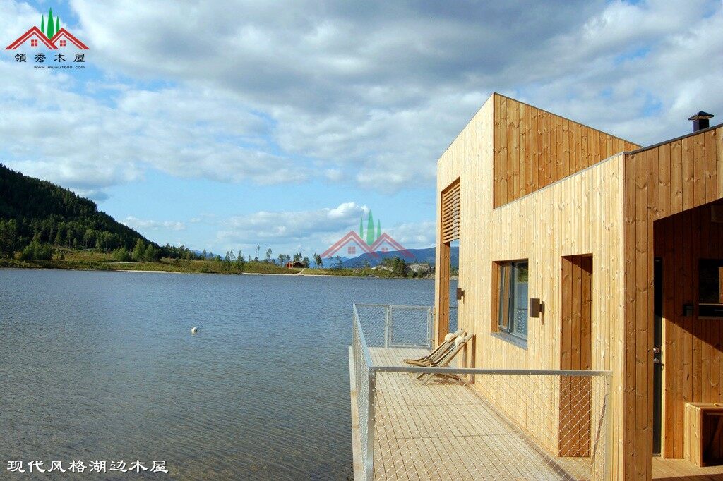 現(xiàn)代風(fēng)格湖邊吊腳木屋