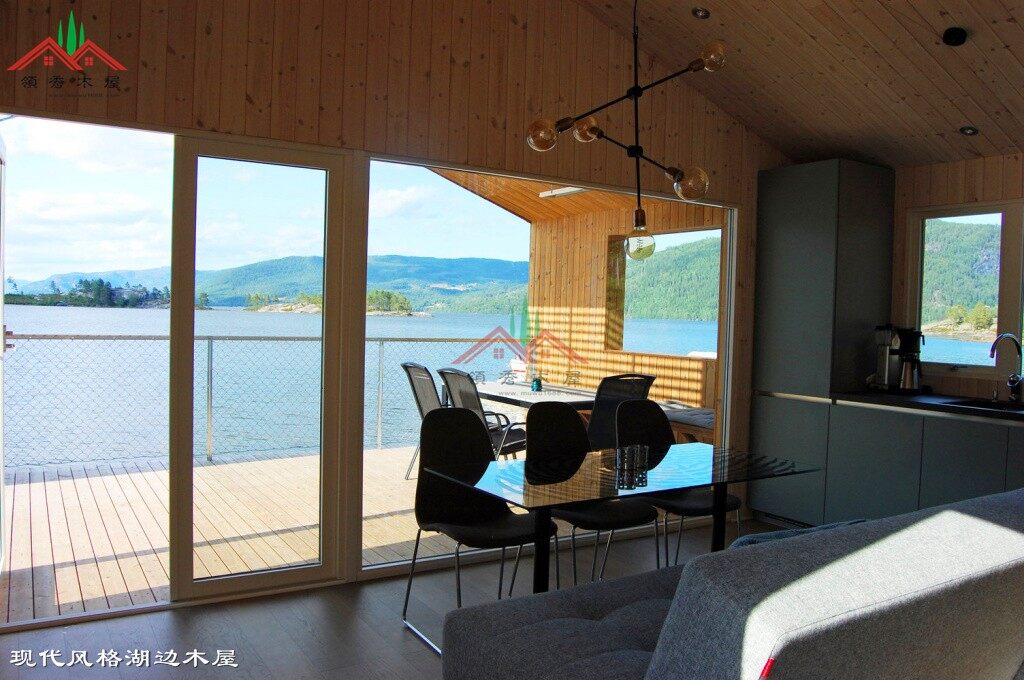 現(xiàn)代風(fēng)格湖邊吊腳木屋