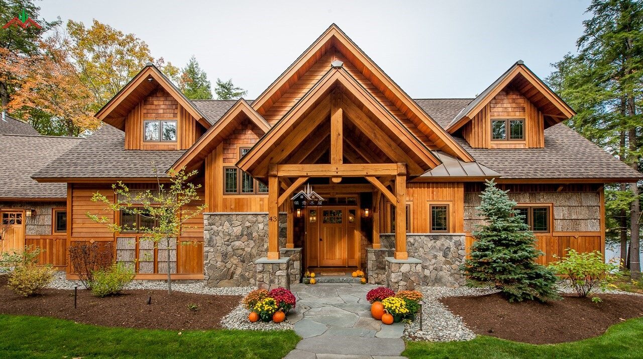 出口芬蘭梁柱結(jié)構(gòu)木屋別墅