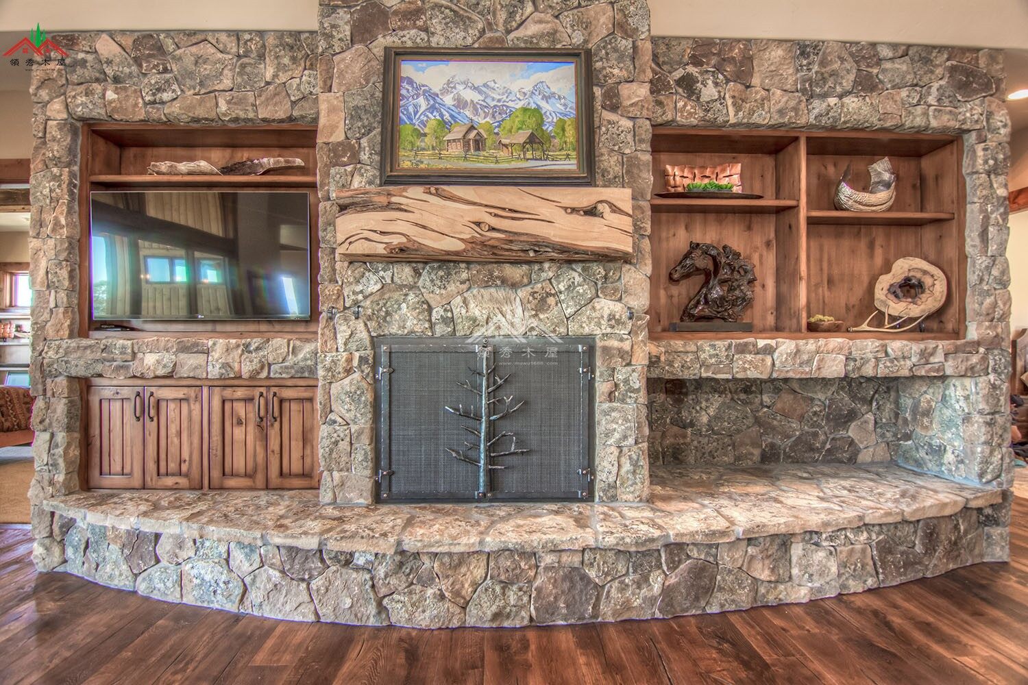 室內(nèi)不像木屋的梁柱木屋別墅