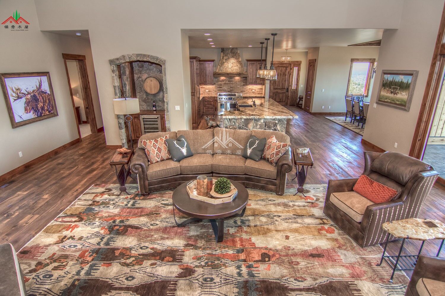 室內(nèi)不像木屋的梁柱木屋別墅