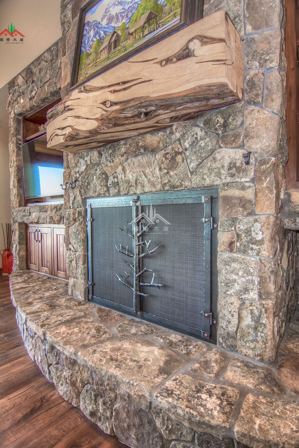 室內(nèi)不像木屋的梁柱木屋別墅