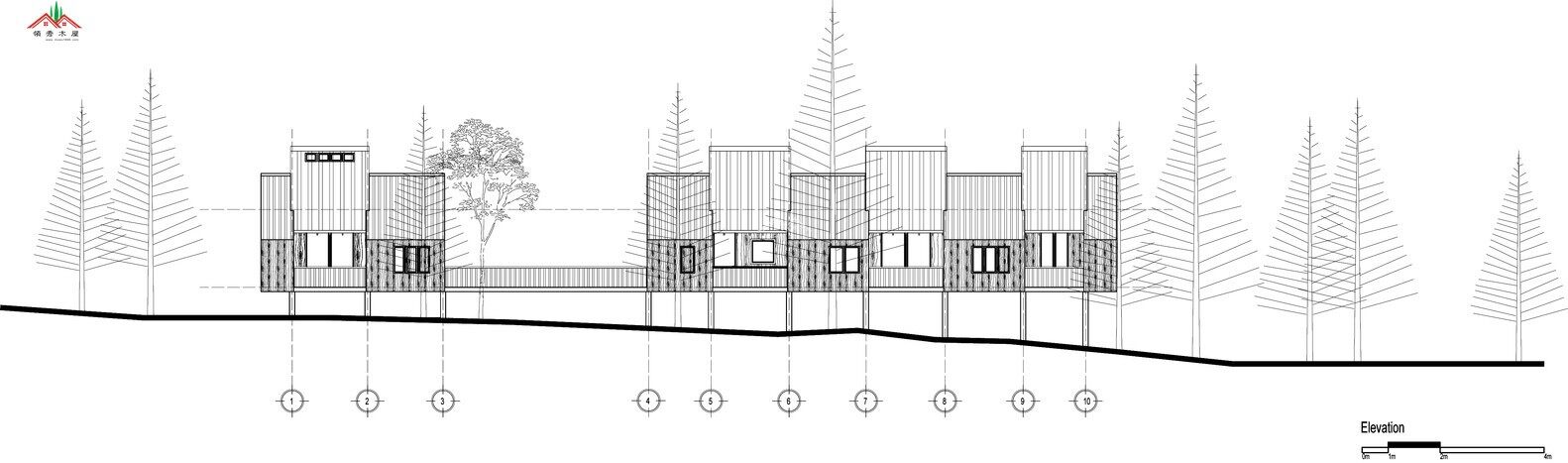森林個(gè)性異形特色吊腳木屋