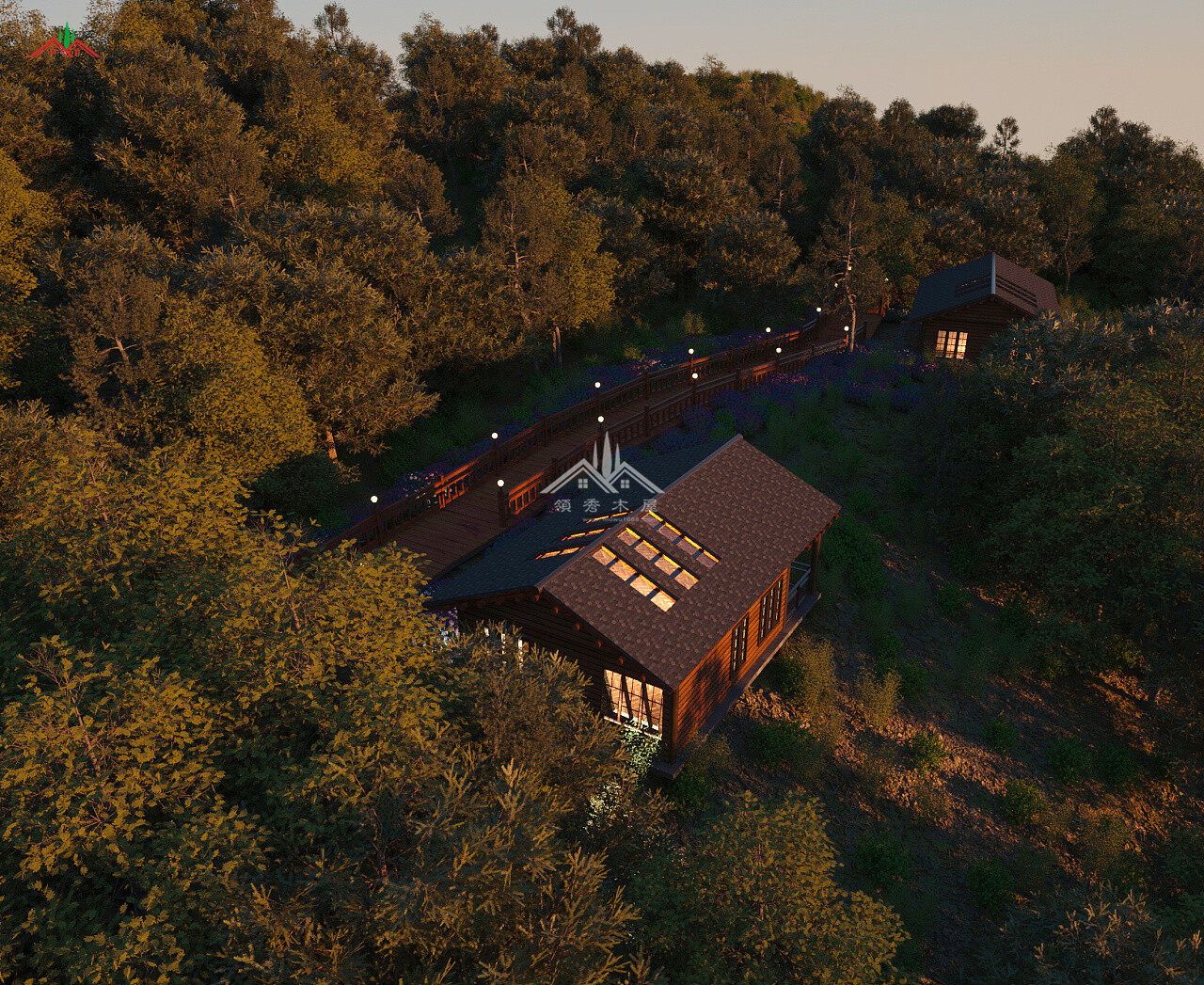 水泥基礎(chǔ)架空木屋鳥瞰