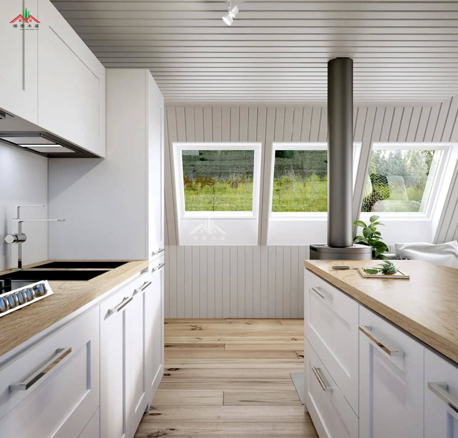 三角形雙層度假小木屋