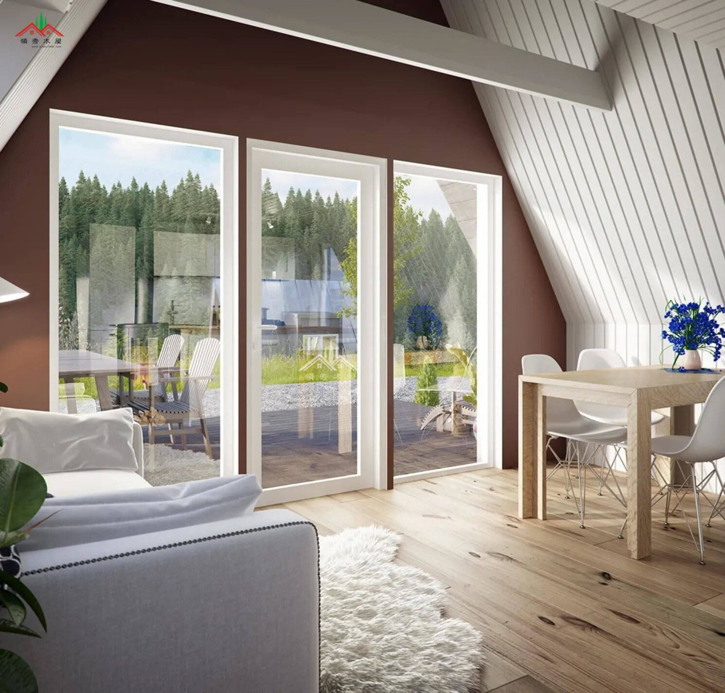 三角形雙層度假小木屋