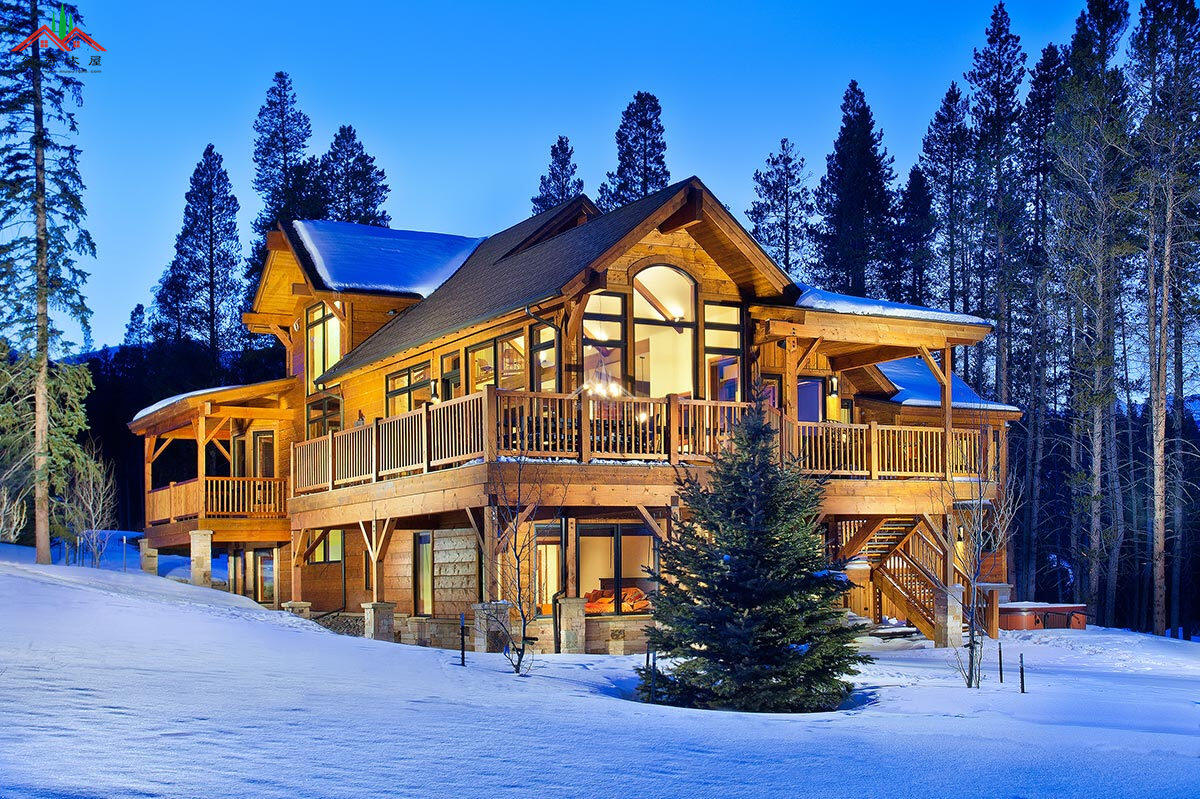 高檔梁柱木屋別墅酒店