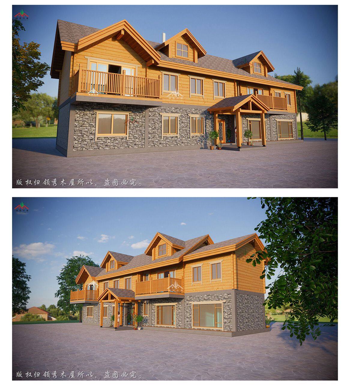 商住兩用雙層木屋別墅