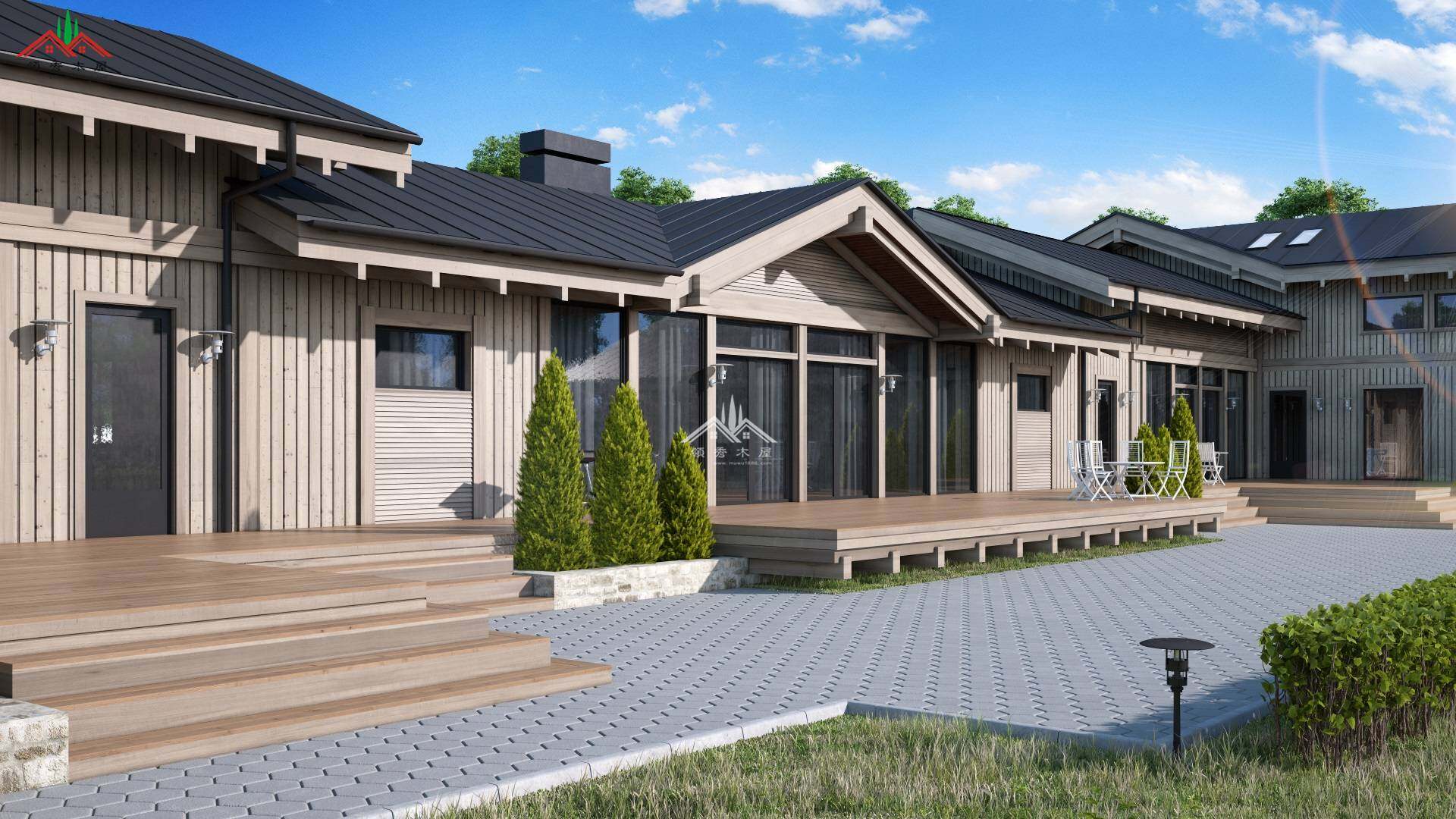 四合院?jiǎn)螌幽疚菪Ч麍D