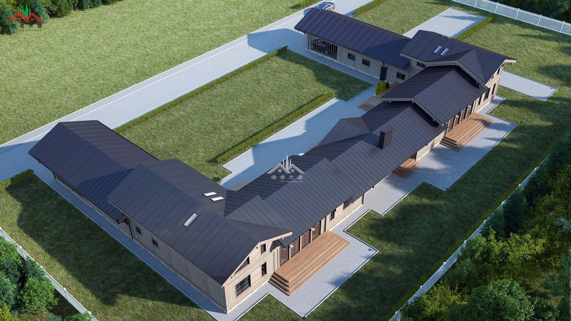 四合院?jiǎn)螌幽疚菪Ч麍D