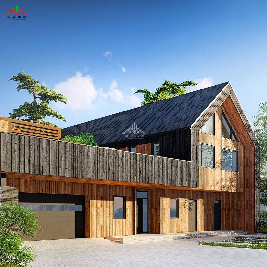 盒子外形的雙層度假木屋