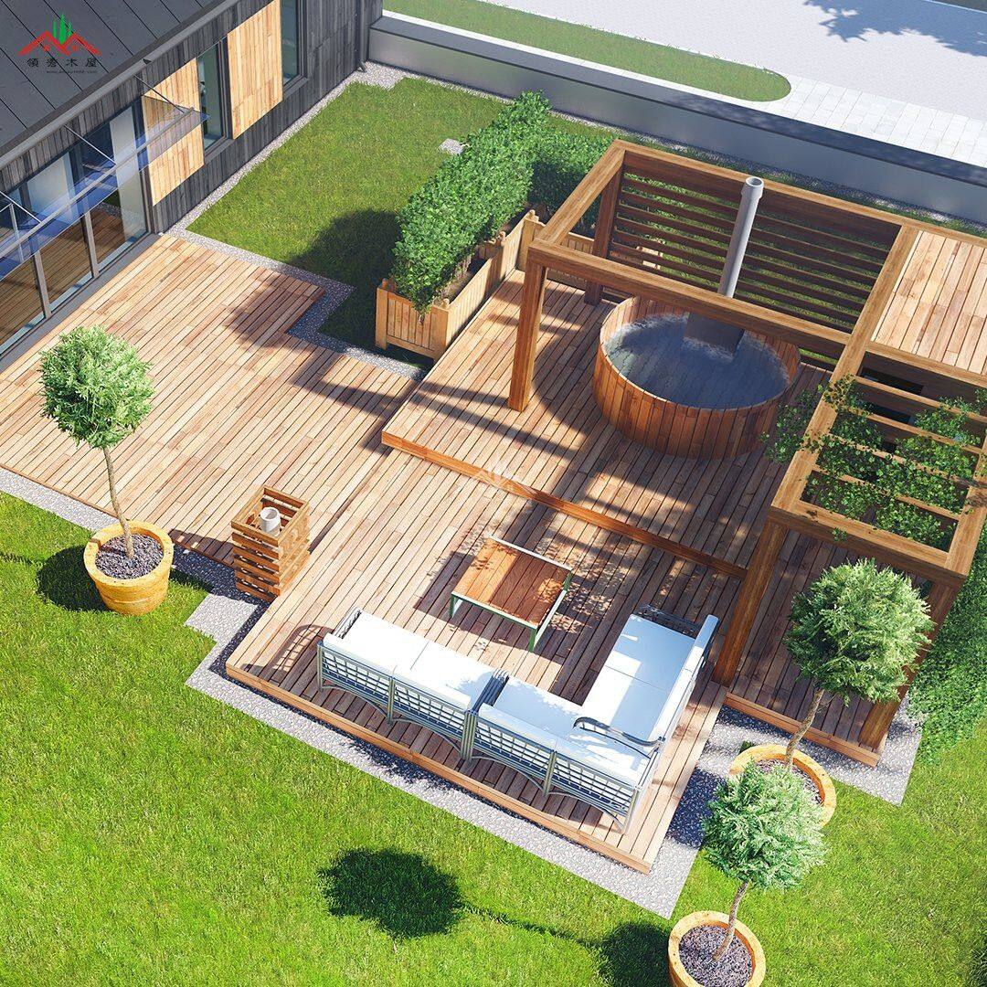 盒子外形的雙層度假木屋