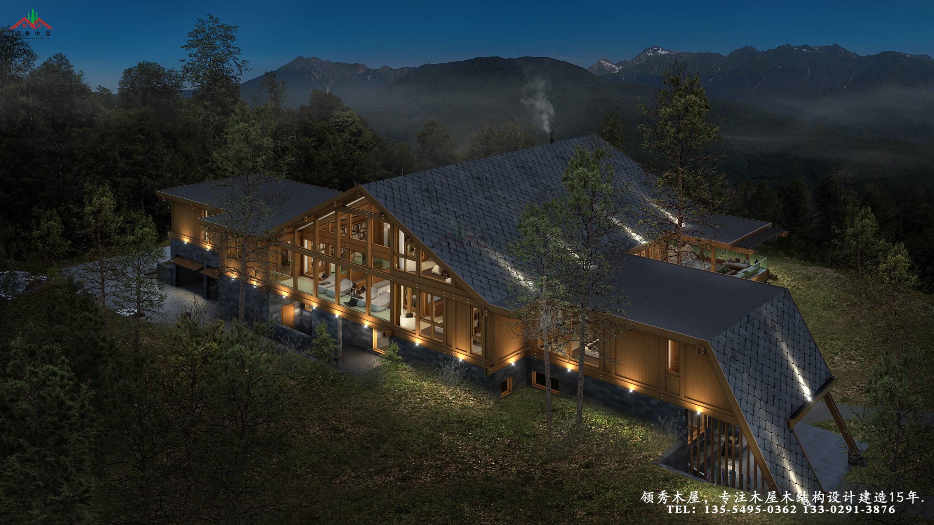 適合新時(shí)代審美人的現(xiàn)代風(fēng)格平頂?shù)倪m應(yīng)山坡地形的木屋別墅(圖5) 10011.jpg
