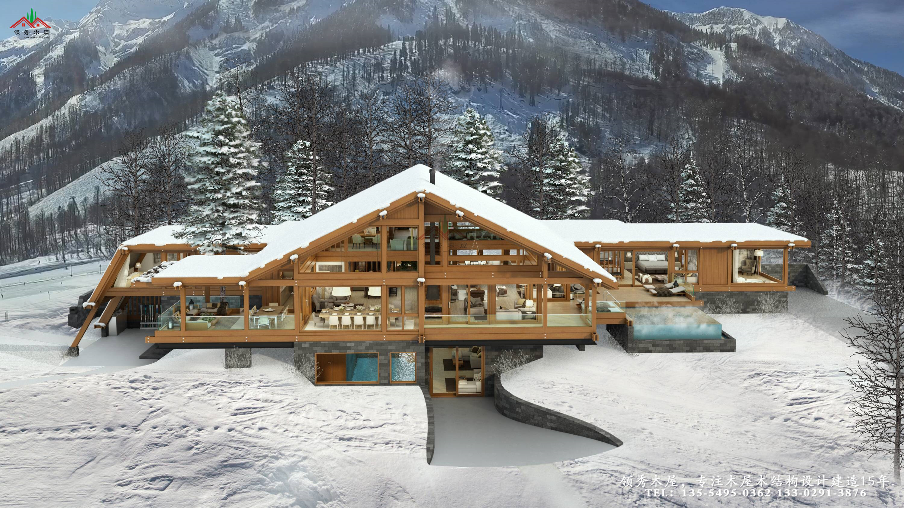 適合新時(shí)代審美人的現(xiàn)代風(fēng)格平頂?shù)倪m應(yīng)山坡地形的木屋別墅(圖3) 10008.jpg