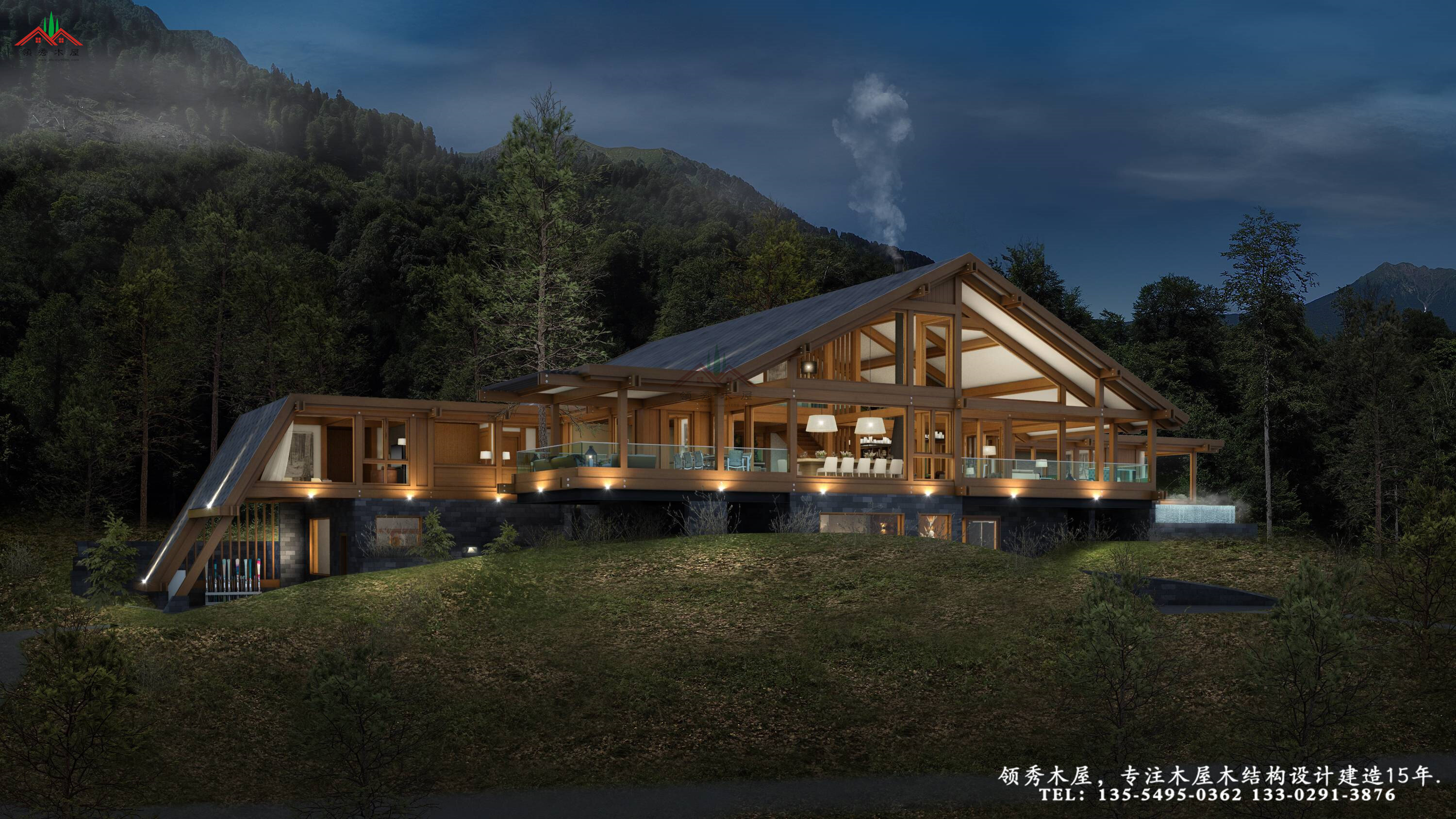 適合新時(shí)代審美人的現(xiàn)代風(fēng)格平頂?shù)倪m應(yīng)山坡地形的木屋別墅(圖4) 10009.jpg