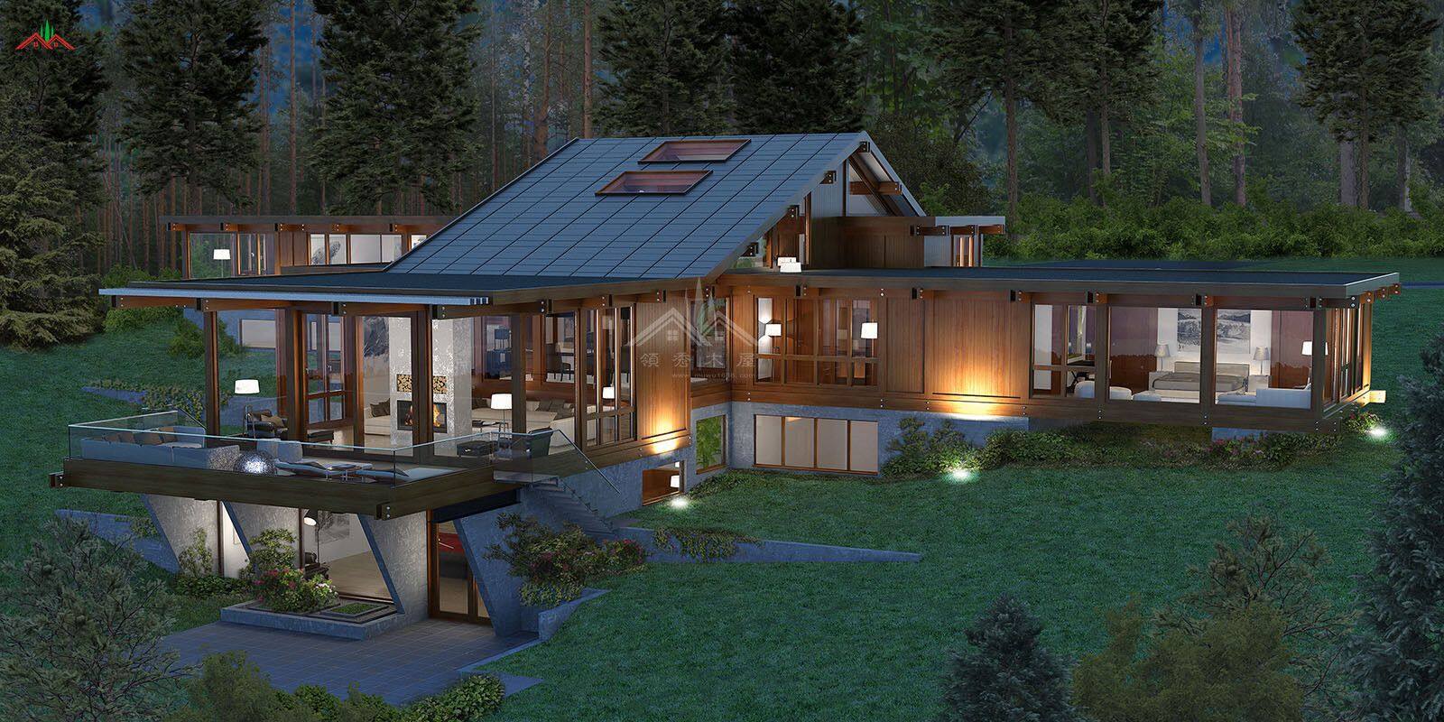 600平方的平頂現(xiàn)代風(fēng)格木屋酒店