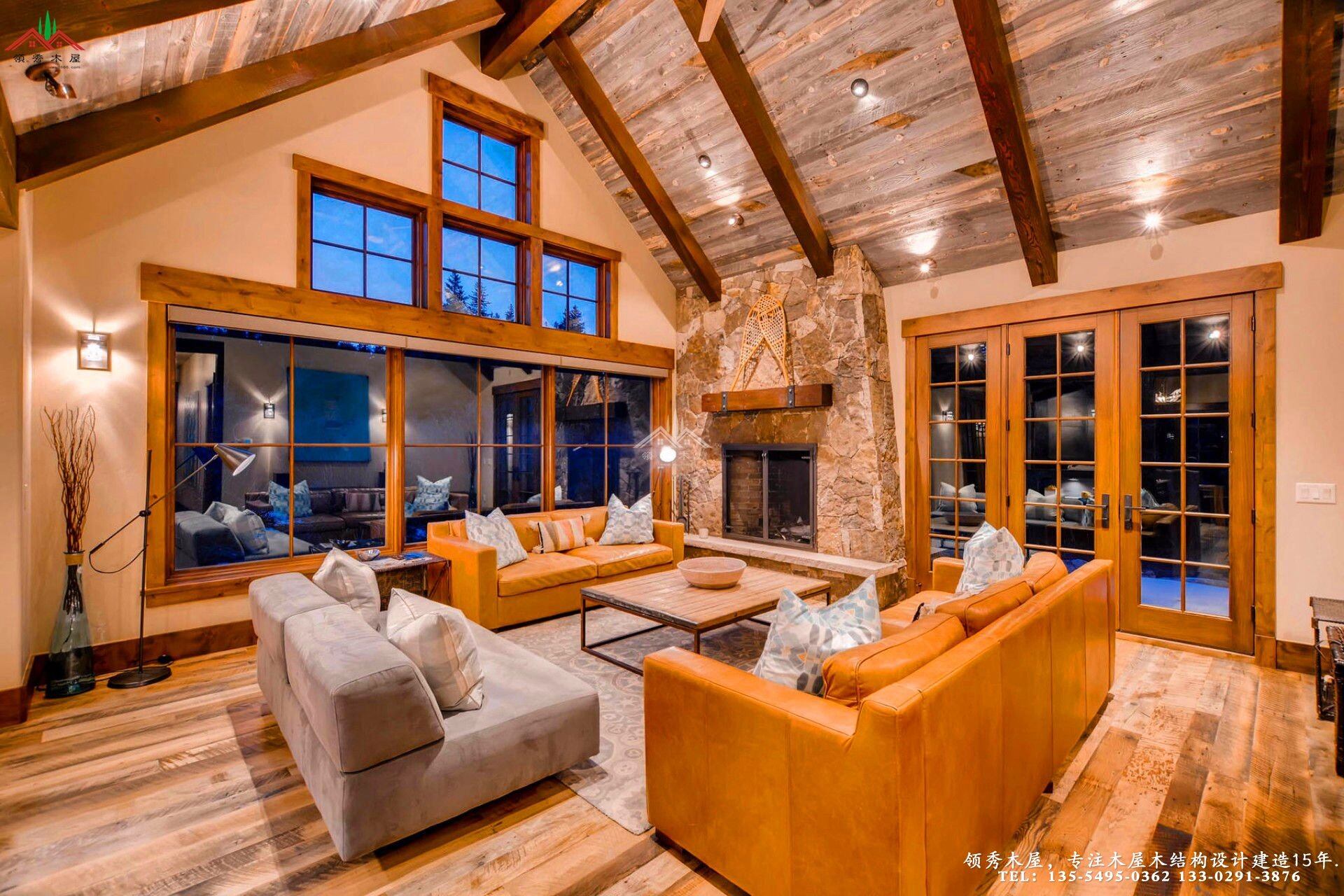 舊木裝飾外觀木屋別墅