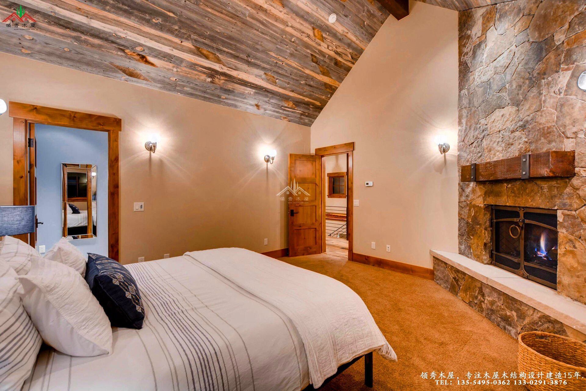 舊木裝飾外觀木屋別墅