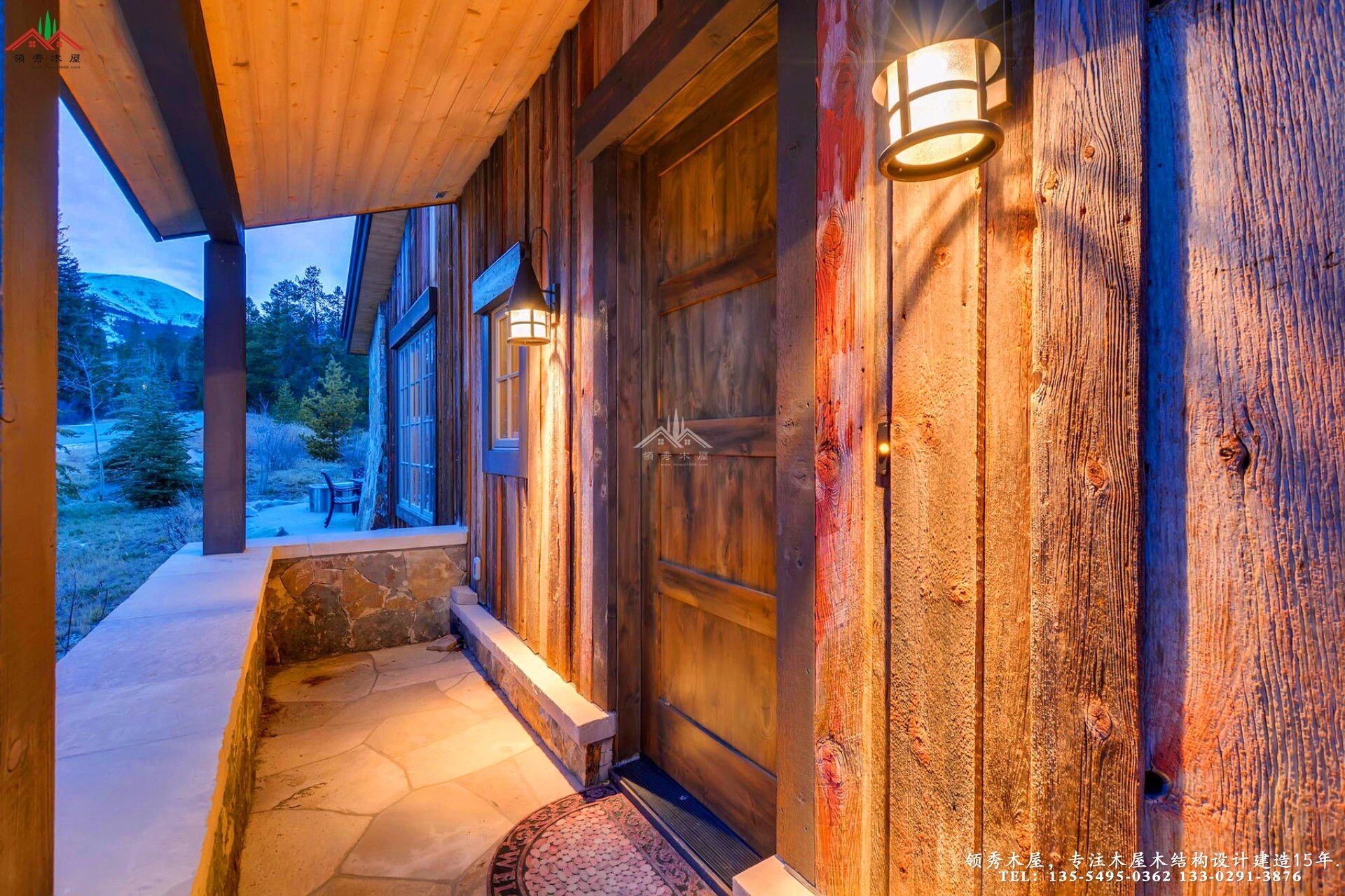 舊木裝飾外觀木屋別墅