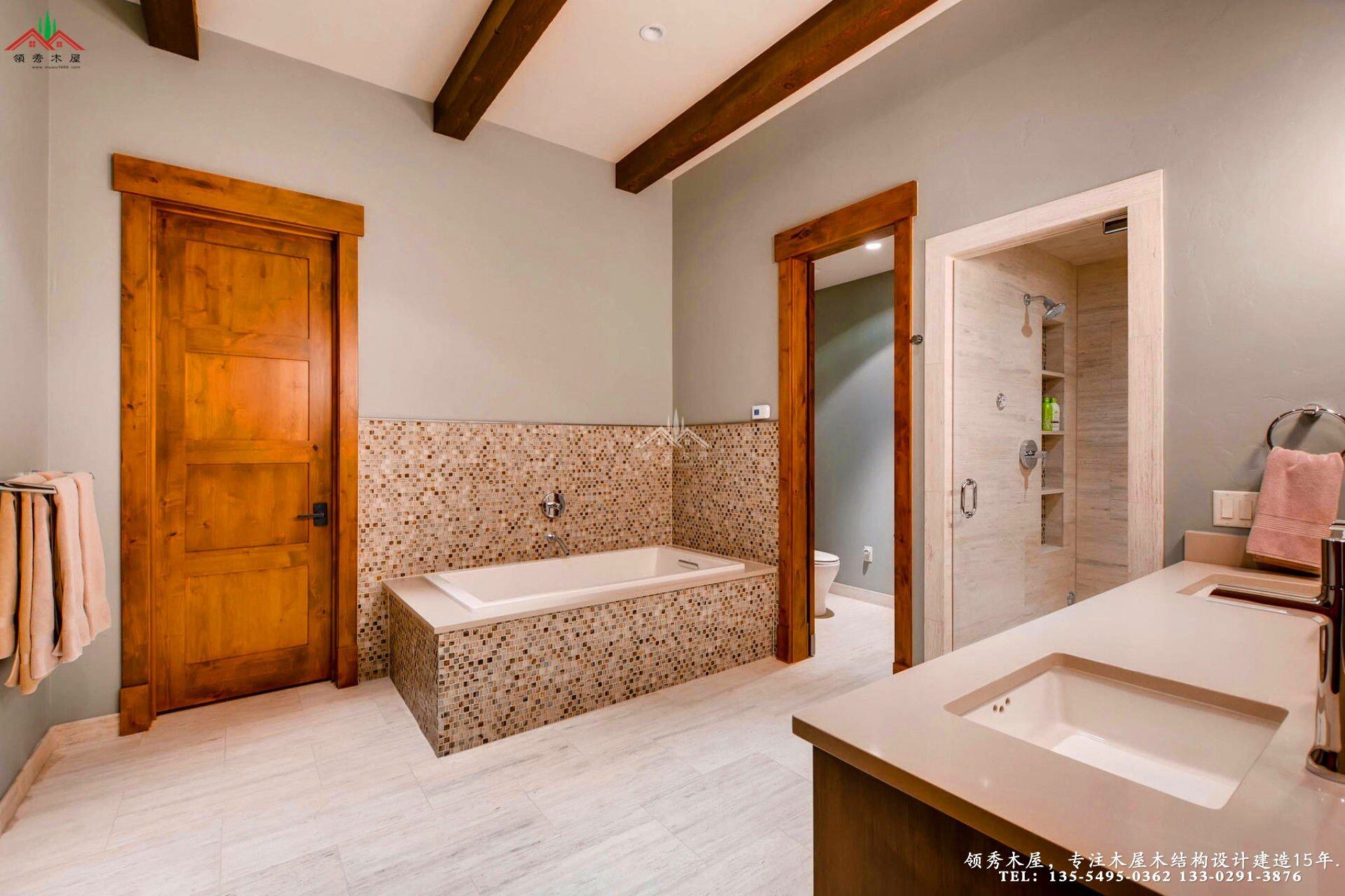 舊木裝飾外觀木屋別墅