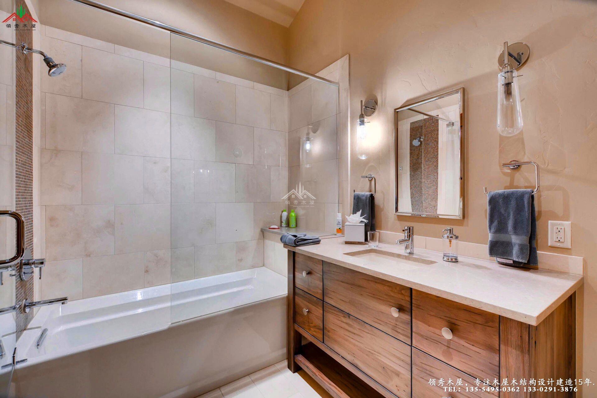 舊木裝飾外觀木屋別墅