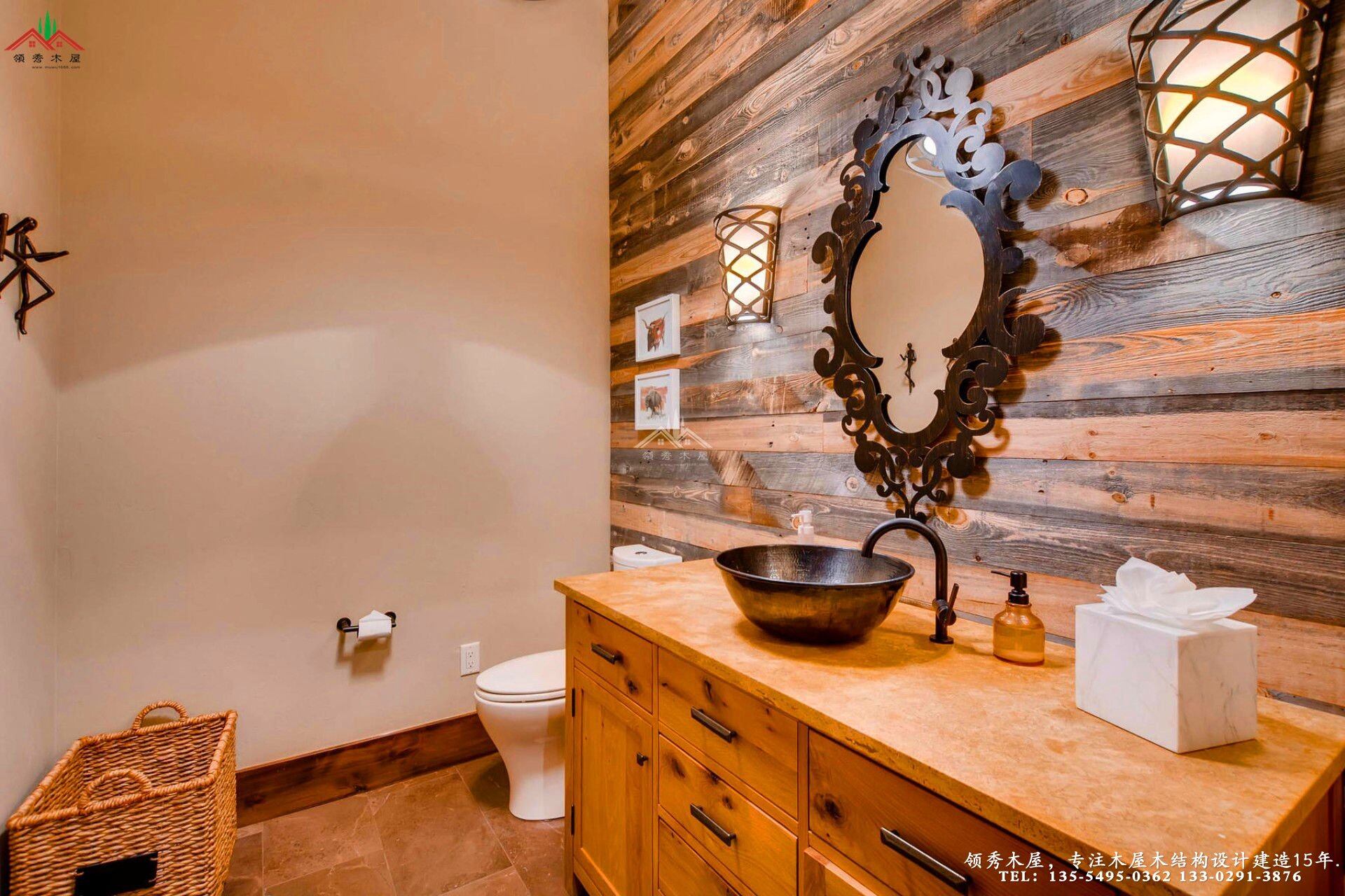 舊木裝飾外觀木屋別墅