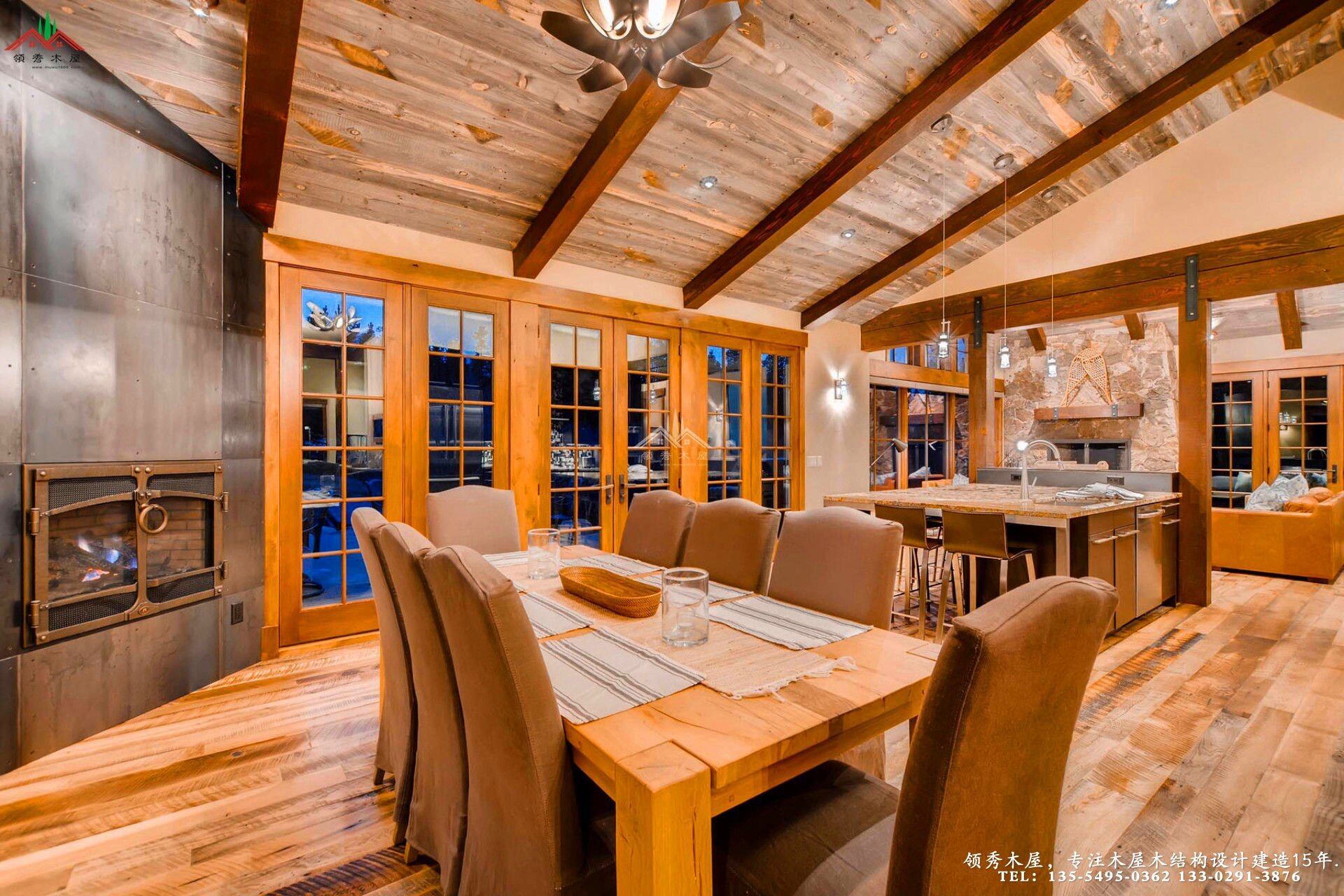 舊木裝飾外觀木屋別墅