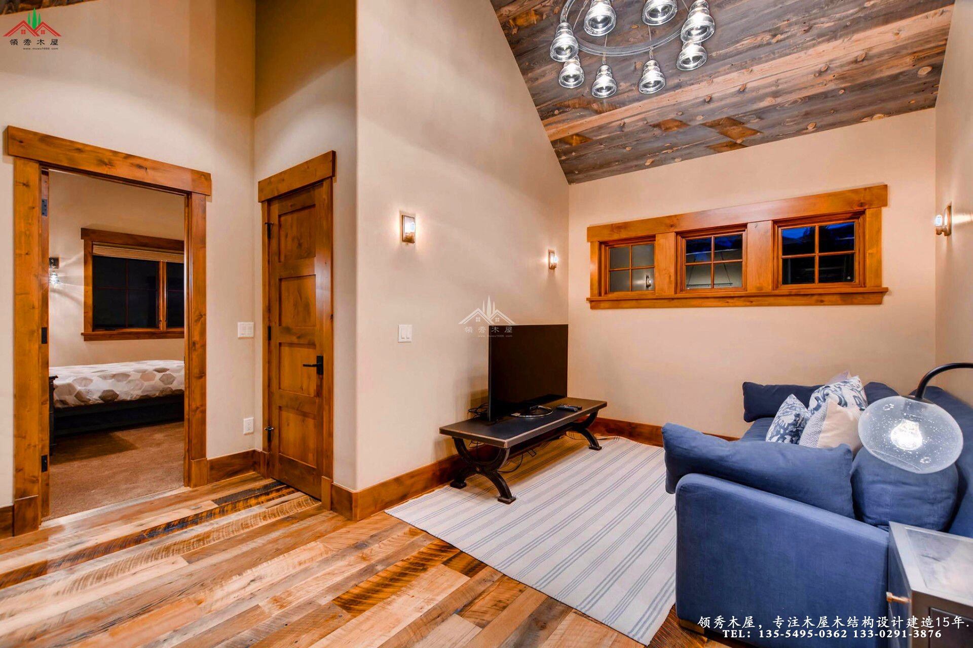 舊木裝飾外觀木屋別墅