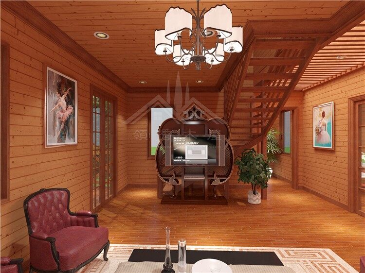 兩房一廳帶大落地窗木屋別墅