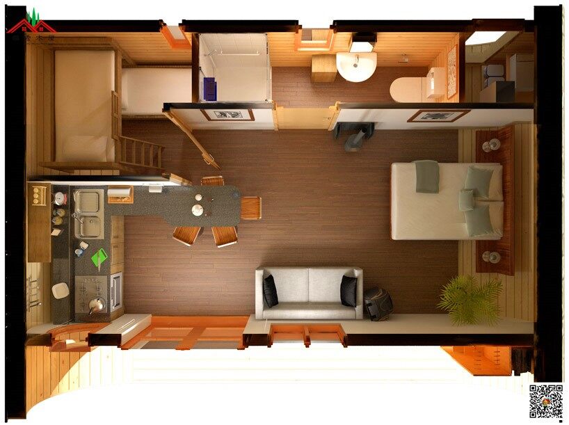 橢圓形單間配套木屋