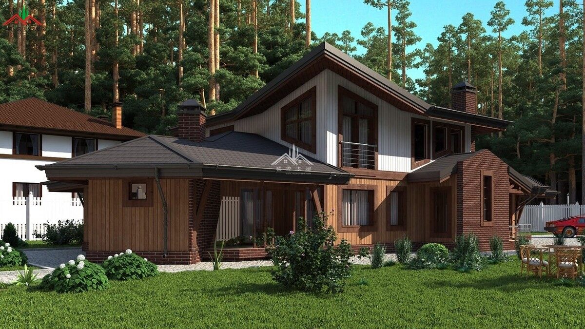 特色歐式風(fēng)格雙層木屋別墅