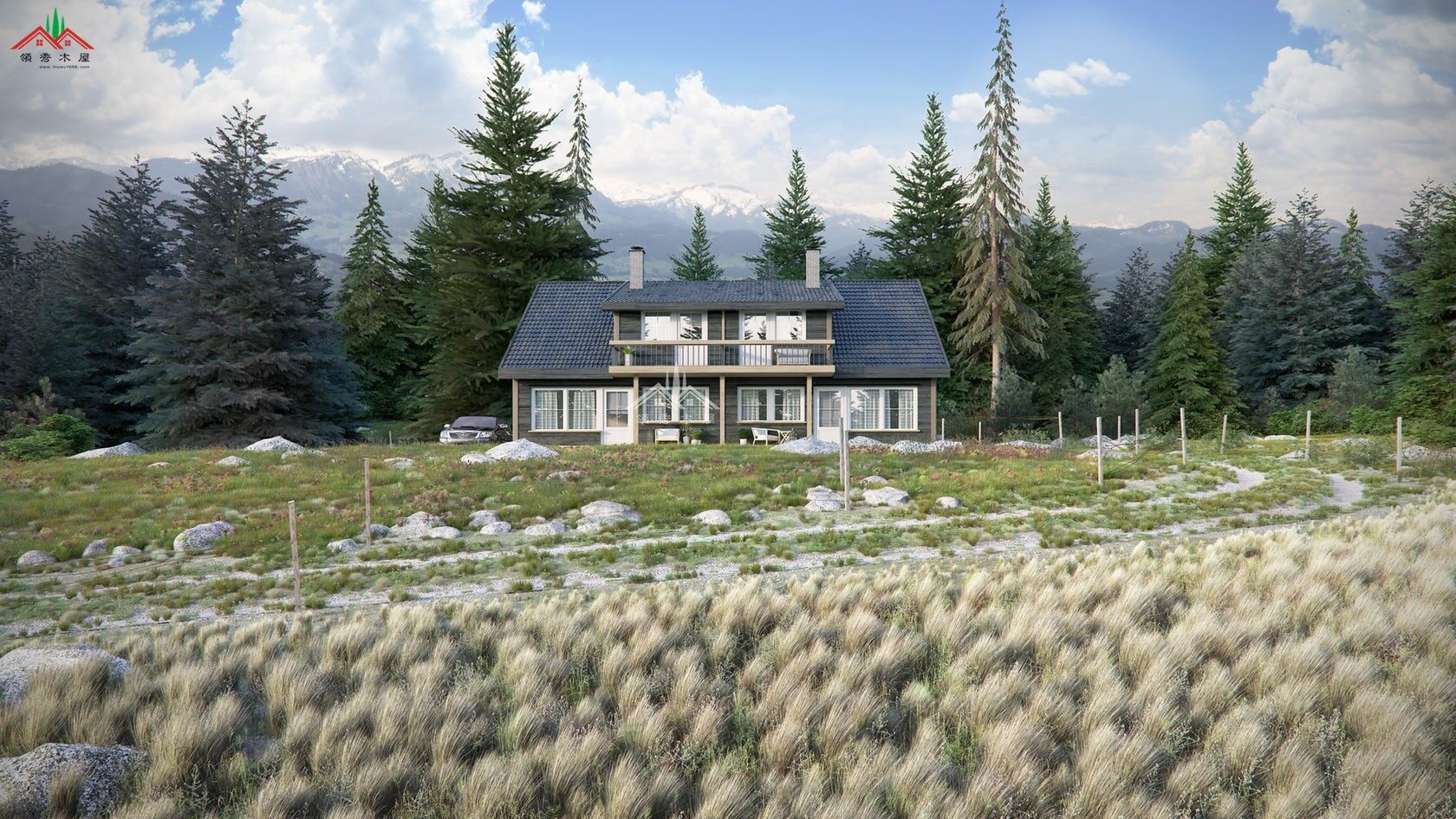 雙層森林木屋別墅